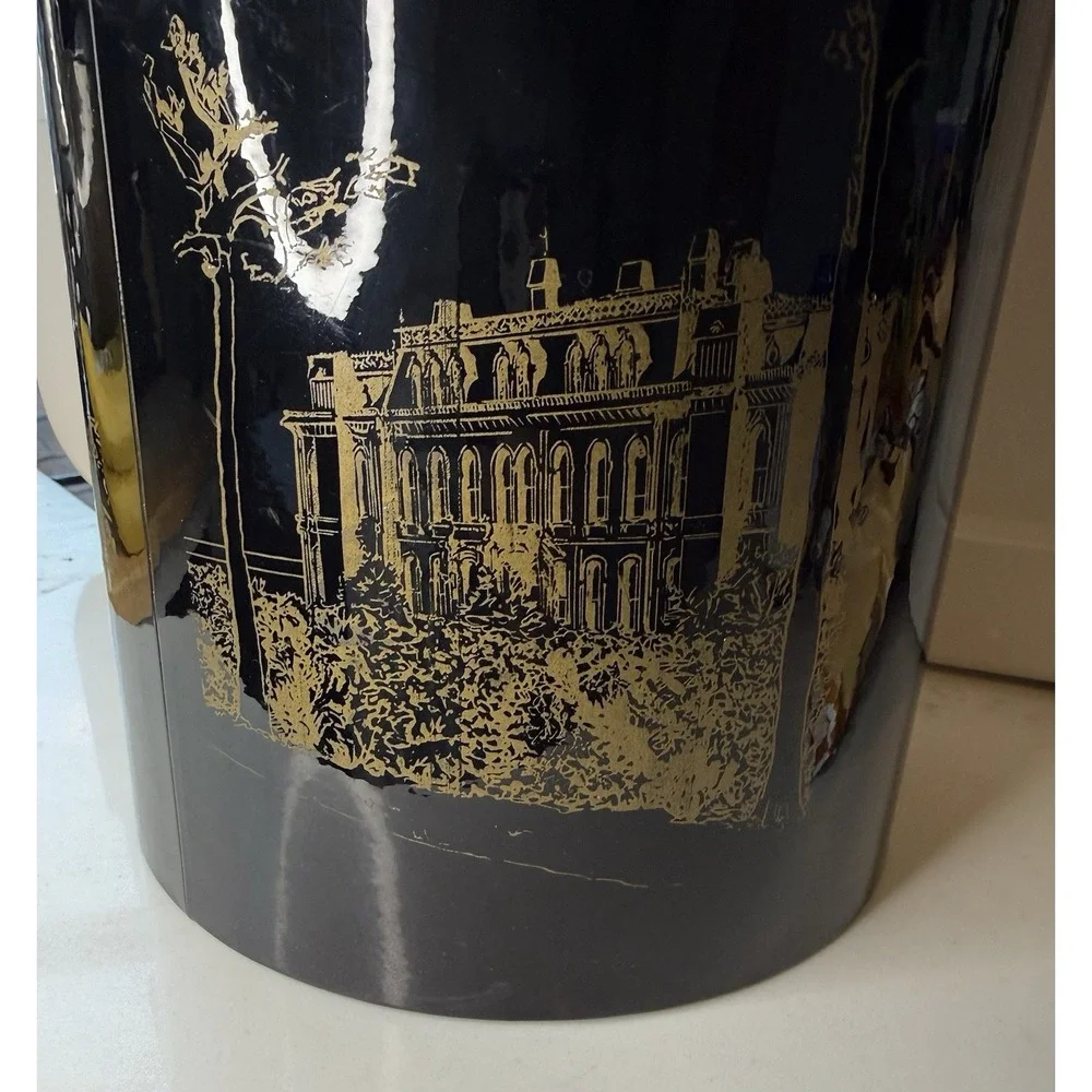 Vintage University of California UC Berkeley Ice Bucket Black Gold MCM Barware
